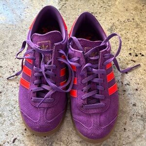 Adidas Purple and Red Suede Sneakers